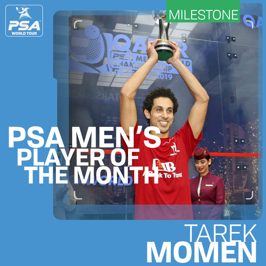 Tarek Momen won his maiden world title in Qatar ©PSA