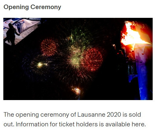 The Lausanne 2020 Opening Ceremony sold out in two hours ©Lausanne 2020