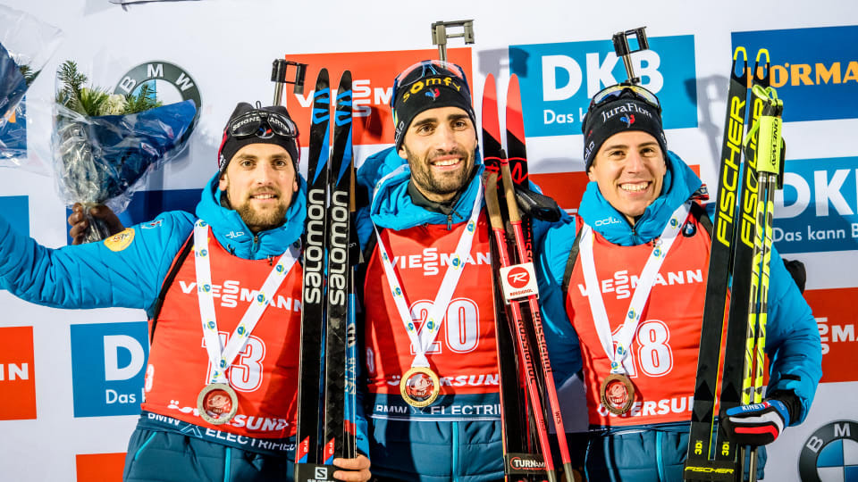Martin Fourcade led a French sweep of the top four places in this evening’s men’s 20 kilometres individual competition at the IBU World Cup in Östersund in Sweden ©IBU