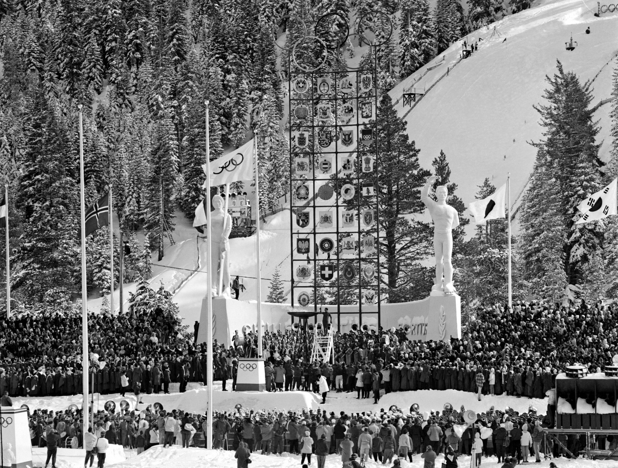 The Olympic flame is lit at Squaw Valley ©Getty Images