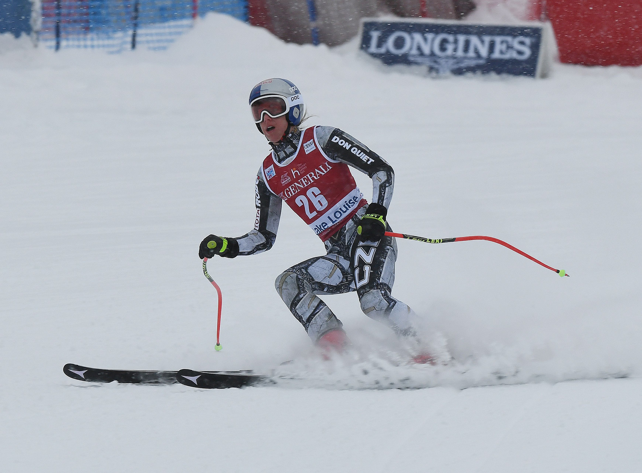 Ester Ledecká from the Czech Republic topped the charts in the downhill contest at Lake Louise ©Getty Images 