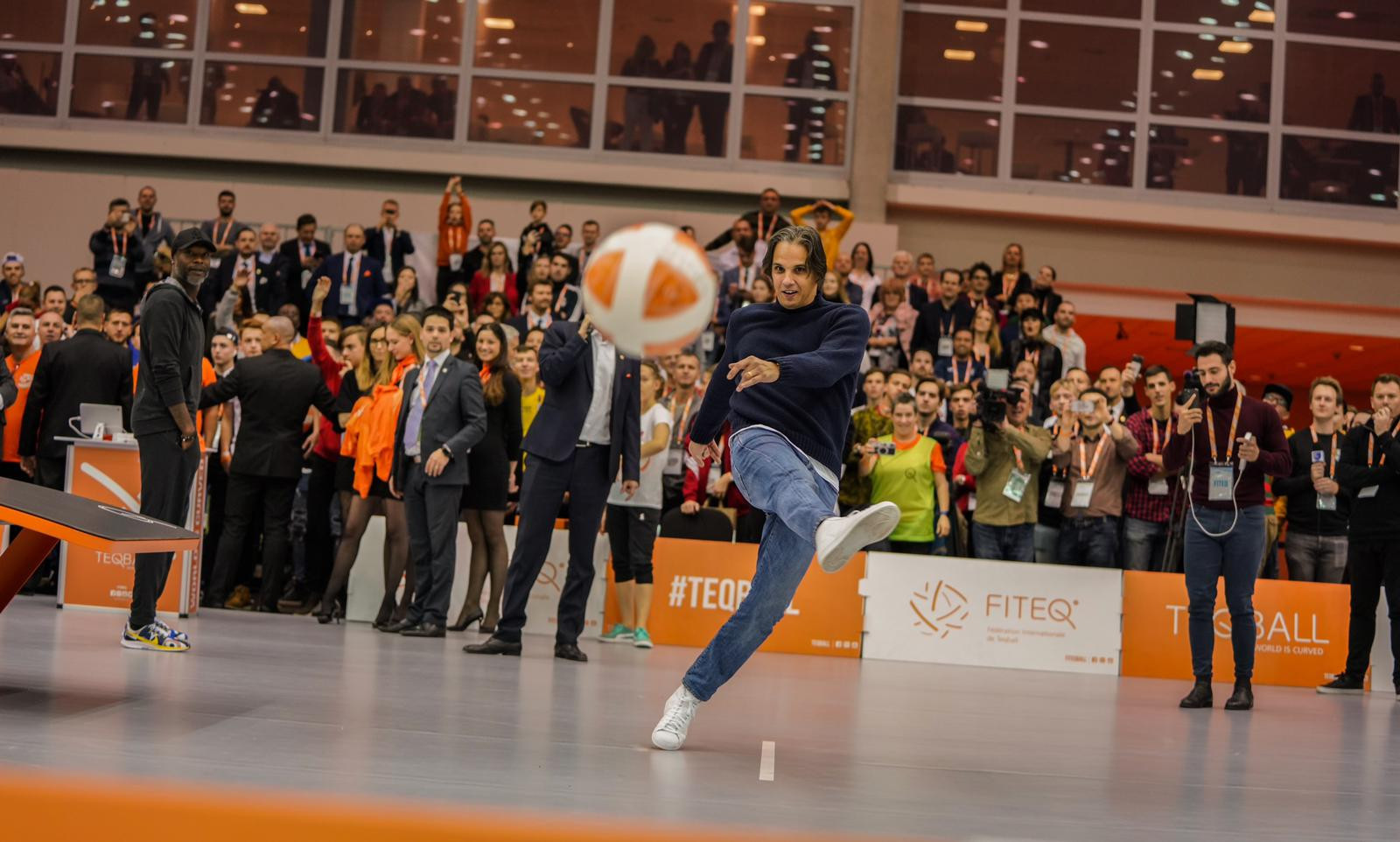 Footballing legends out in force on second day of Teqball World Championships