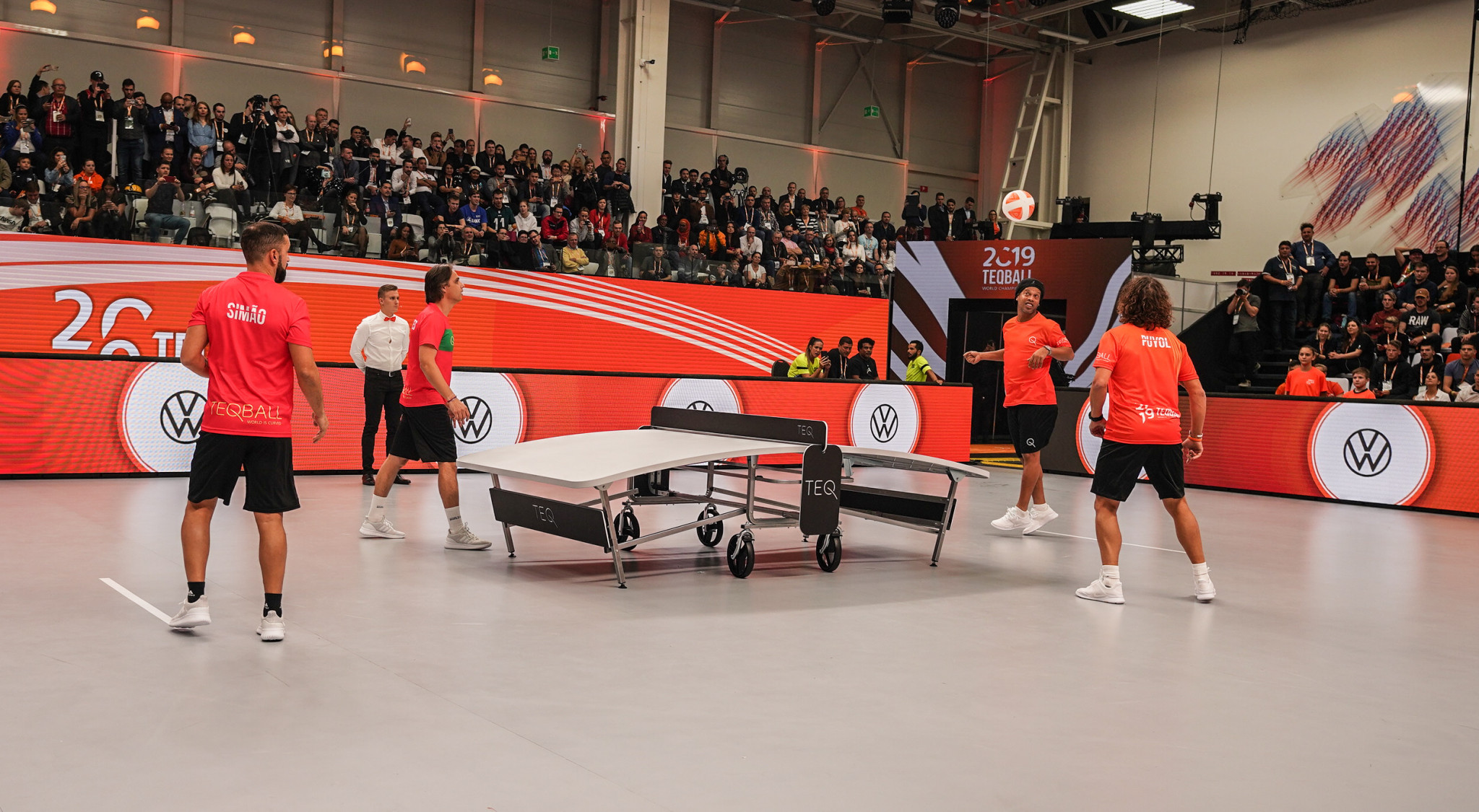The new Teq Lite table was demonstrated during the Teqball World Championships ©FITEQ