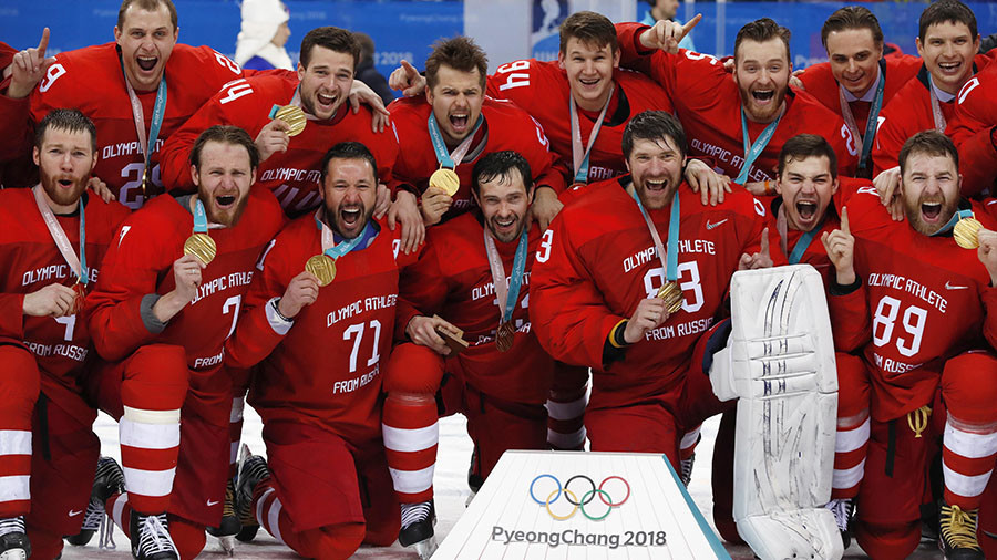 Russia's men won the Olympic gold medal at Pyeongchang 2018 competing under the controversial 