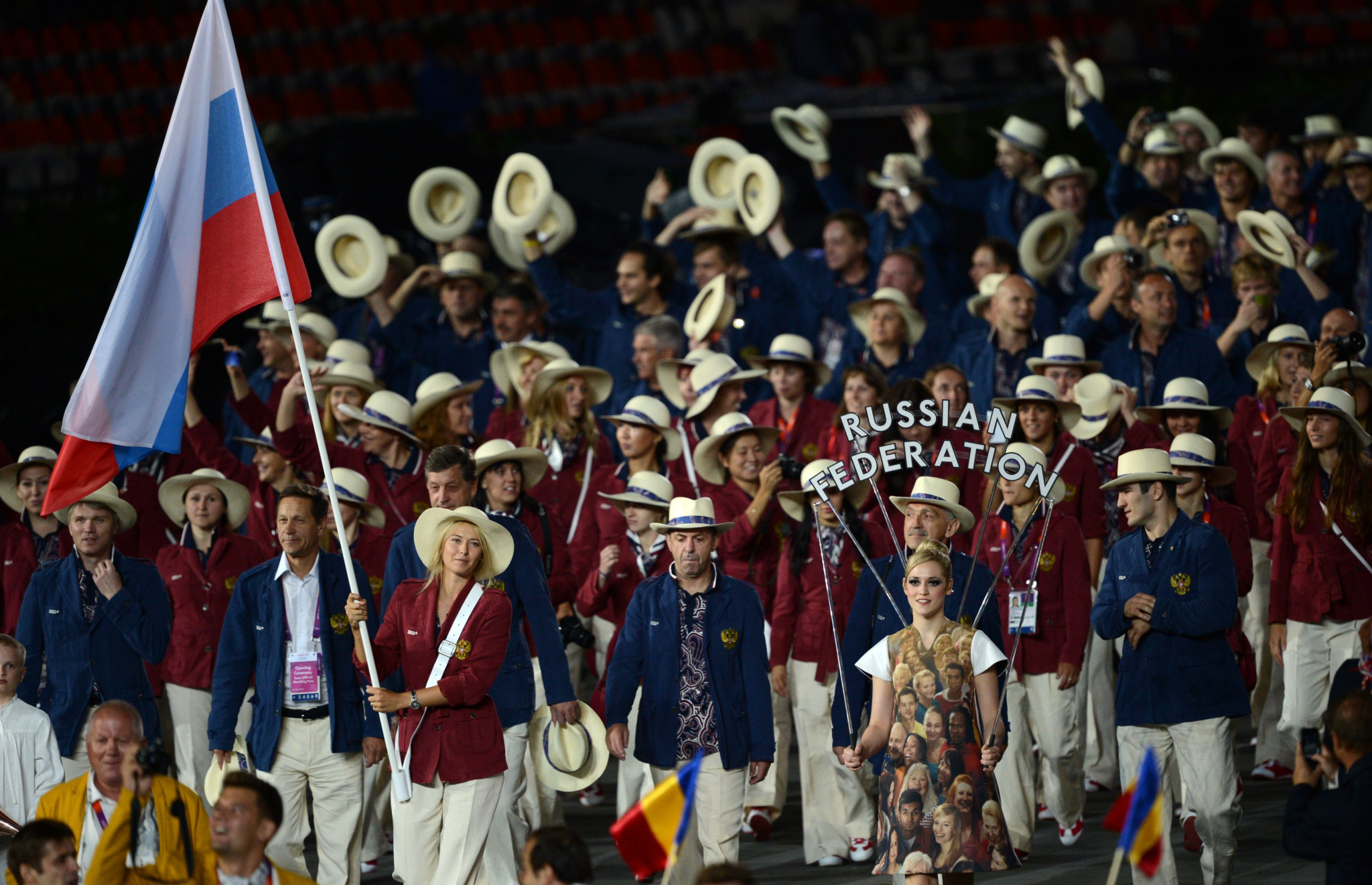 Maria Sharapova carried Russia's flag at the Opening Ceremony of London 2012 ©Getty Images
