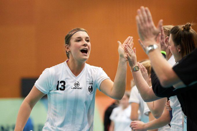 Germany earned a quarter-final against women's world floorball defending champions Sweden with a 7-6 play-off win over Singapore today in Neuchatel ©IFF