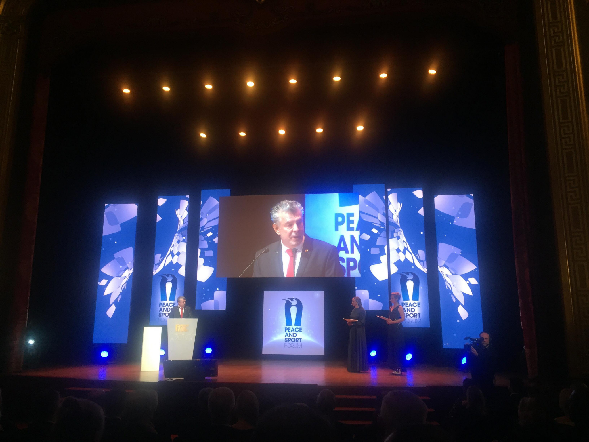 The Peace and Sport Awards Gala was held at Opéra de Monte-Carlo, with Peace and Sport President Joël Bouzou welcoming attendees ©ITG