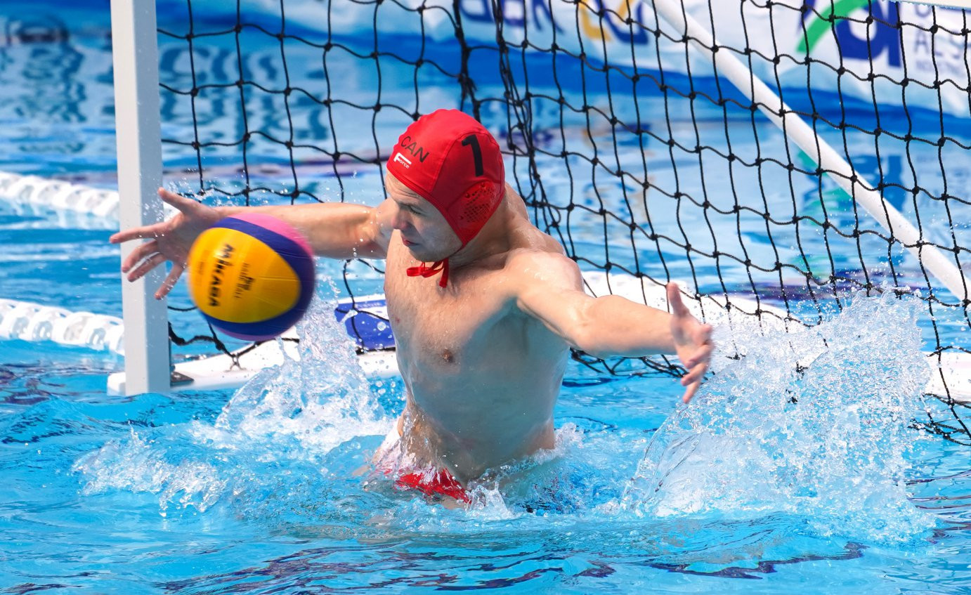Goalkeeper Brody McKnight was superb for Canada in their win over Russia at the FINA World Men's Junior Water Polo Championships ©FINA