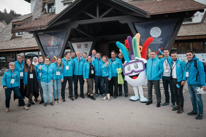 OKB and the cities of Sarajevo and East Sarajevo won the Peace and Sport Diplomatic Action of the Year award after holding the Winter European Youth Olympic Festival ©EYOF