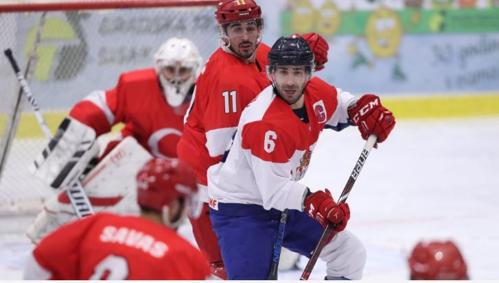 Serbian captain Nemanja Vučurević was among the scorers in an 8-3 victory over Turkey in the opening Group M match in the IIHF's second round of European pre-qualifying for the Beijing 2022 Games ©IIHF