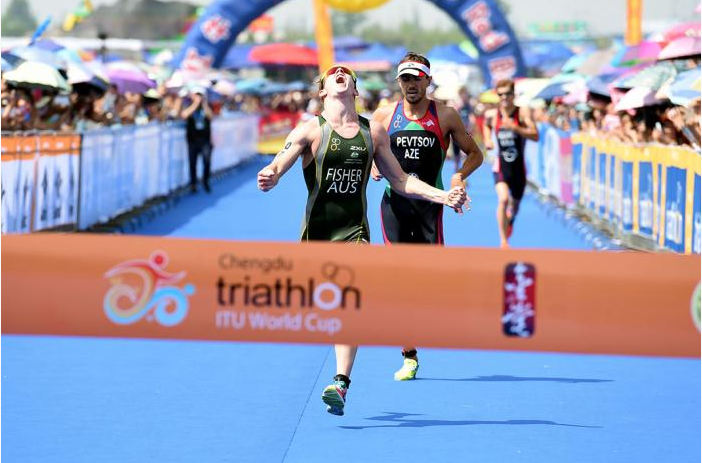 Australia's Ryan Fisher claimed his first ITU World Cup gold medal since 2013