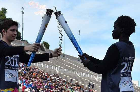 Clash of old and new as Lillehammer 2016 Youth Olympic Flame lit in Athens 1896 stadium