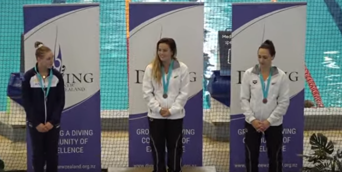 Elizabeth Cui of New Zealand topped the women's 3m podium at the Oceania Diving Championships ©YouTube