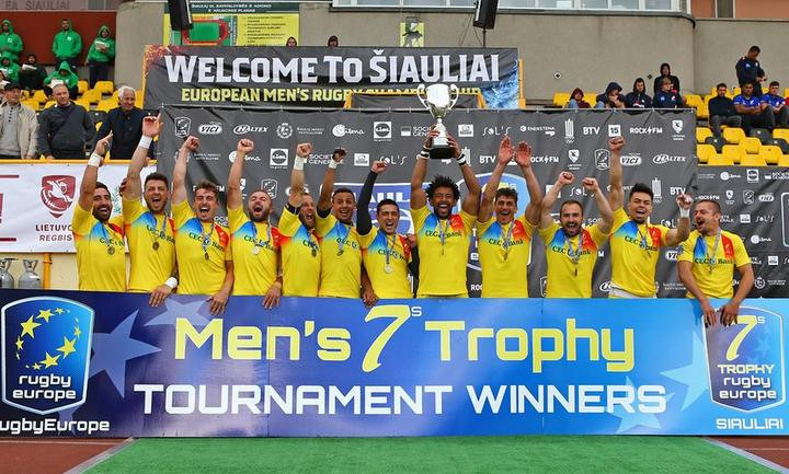 Stephen Hihetah had captained Romania to victory at the Rugby Europe Men's 7s Grand Prix in Lithuania in 2018 ©FFR