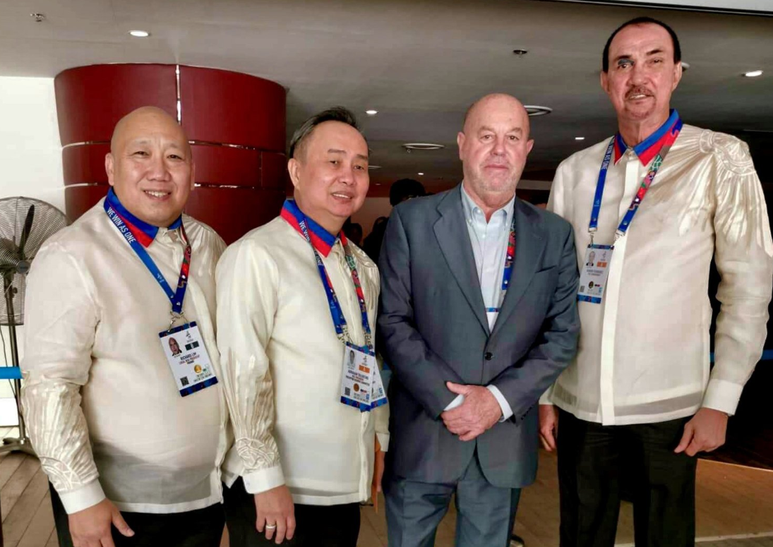 From left to right: Philippines Karate Federation President Richard Anthony Lim, the Philippines Olympic Committee President Bambol Tolentino, WKF President Antonio Espinós and Philippines Sports Commissioner Ramon Fernandez ©WKF