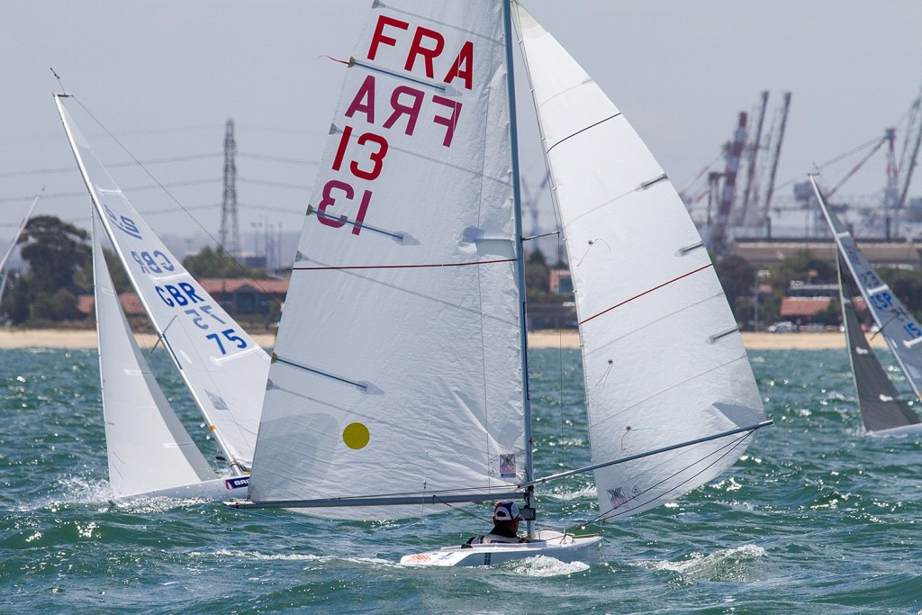 France's Damien Seguin holds a 10-point lead in the 2.4mR event ahead of the medal race