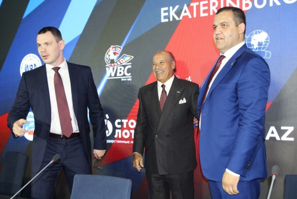 Russian Umar Kremlev, right, presented a series of proposals from the AIBA Marketing Commission ©WBO