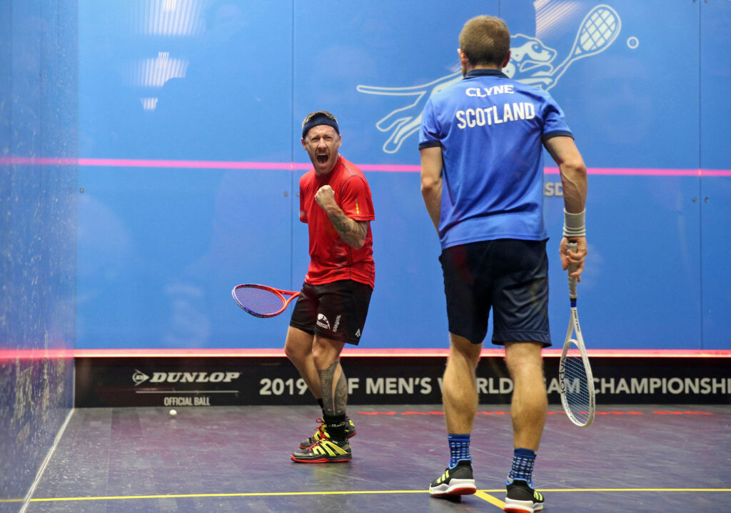 Wales beat Scotland in the quarter-finals of the Men's World Team Squash Championship in Washington, D.C. ©WSF