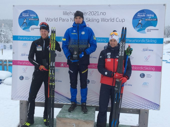 Ihor Reptyukh of Ukraine took gold in the men's standing sprint, with Mark Arendz of Canada receiving silver and Nils-Erik Ulset of Norway bronze ©Para Snow Sports