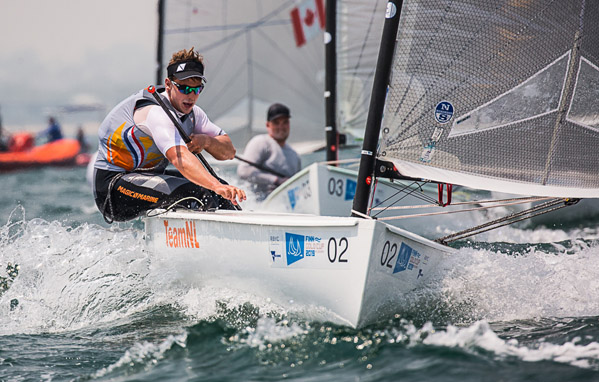 The Netherlands’ Nicholas Heiner moved into second place ©Finn Class/Robert Deaves