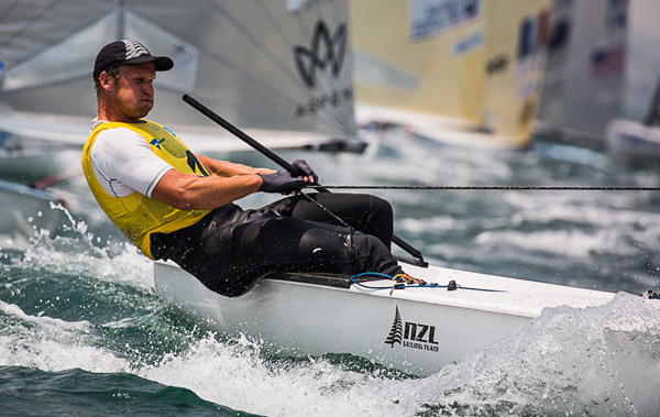 New Zealand's Josh Junior looks set to claim the Finn Gold Cup title ©Finn Class/Robert Deaves