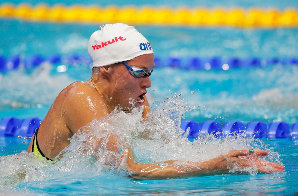 Finland's Jenna Laukkanen claimed the women's 50m breaststroke title