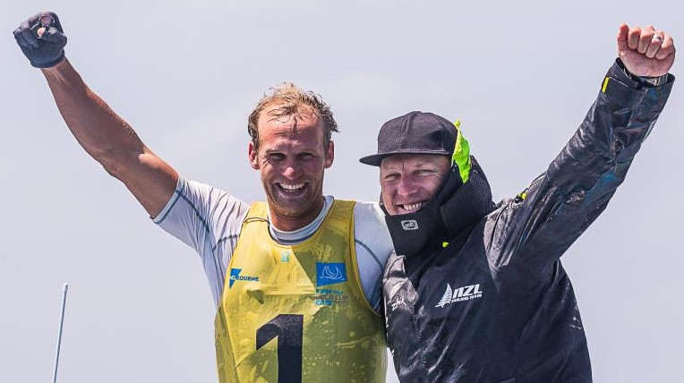 New Zealand's Josh Junior won the Finn class world title in Melbourne today ©Yachting New Zealand