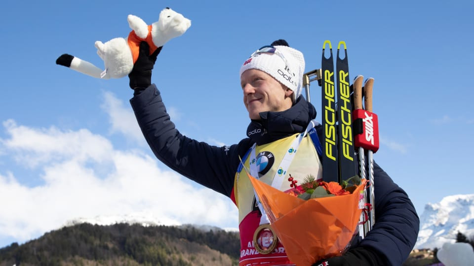 Johannes Thingnes Boe of Norway was the winner in the men's pursuit competition ©IBU