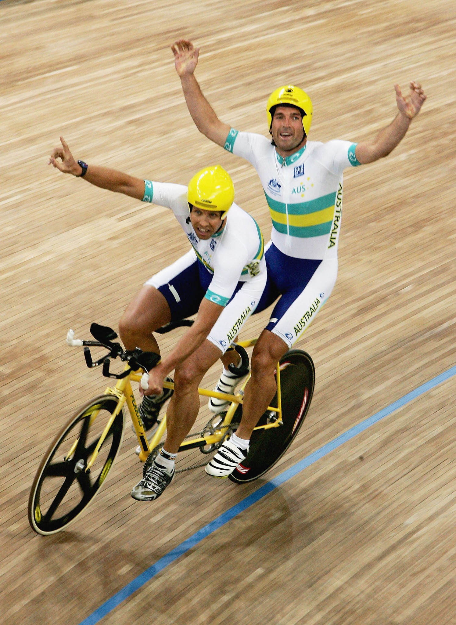 Kieran Modra, right, won five Paralympic gold medals ©Getty Images