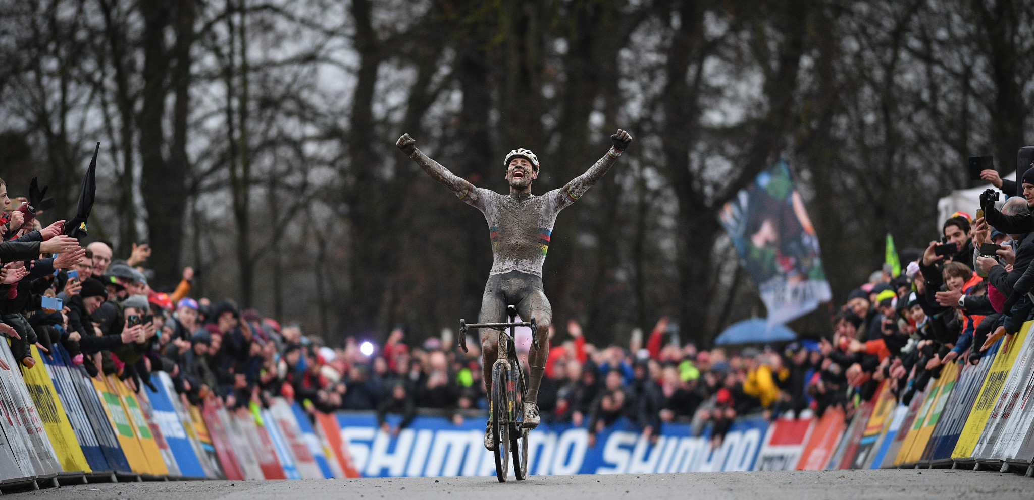 Mathieu van der Poel triumphed again at the UCI Cyclo-cross World Cup in Namur ©Getty Images
