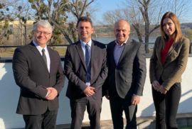 EUSA President Adam Roczek, third from left, noted the steady progress being made in preparation for next year’s European Universities Games during a recent four-day visit to Serbia ©EUSA
