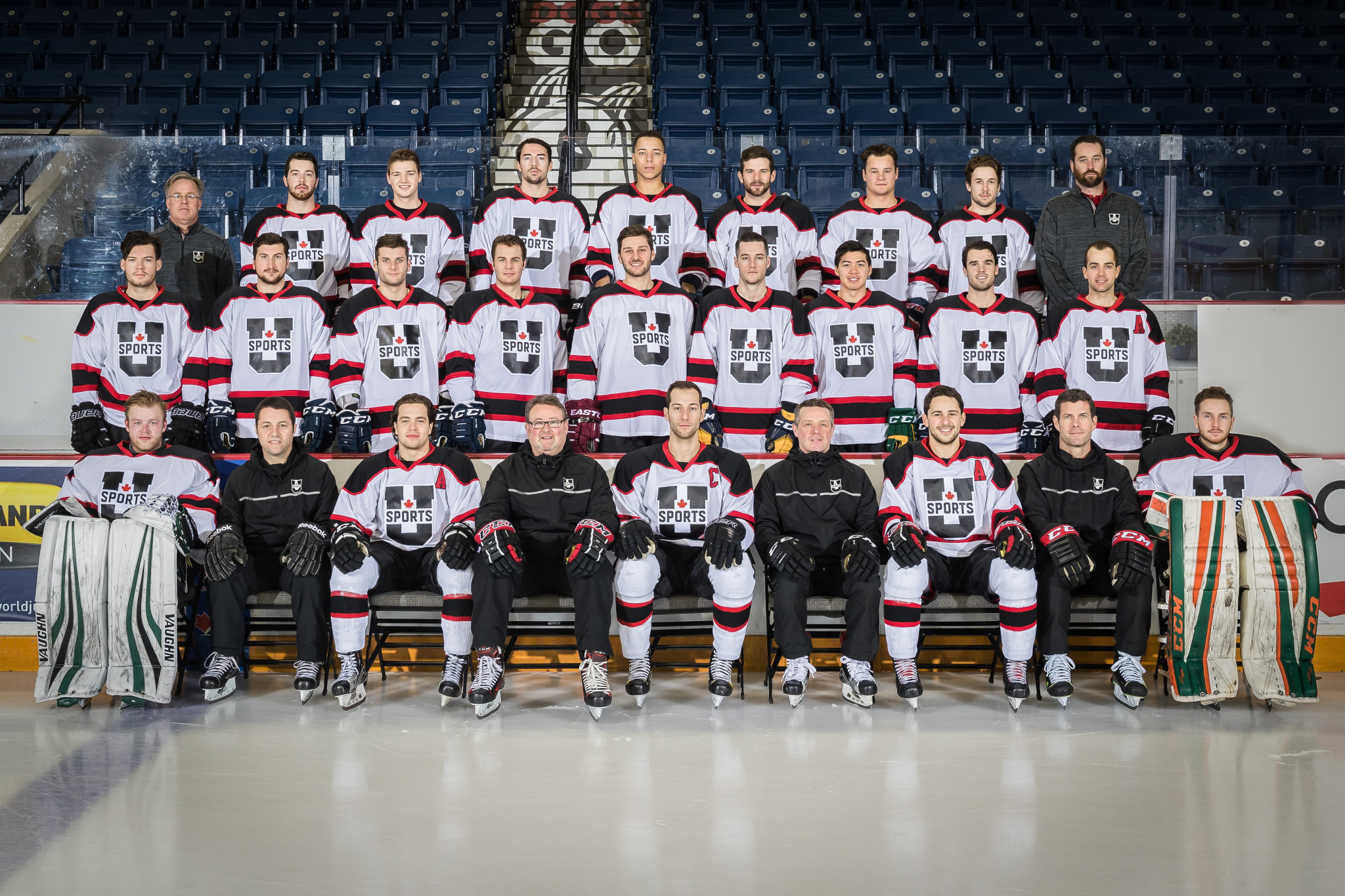 Graham Sirman, back row, far left, with the 2017 U SPORTS Men’s Hockey All-Stars ©U SPORTS