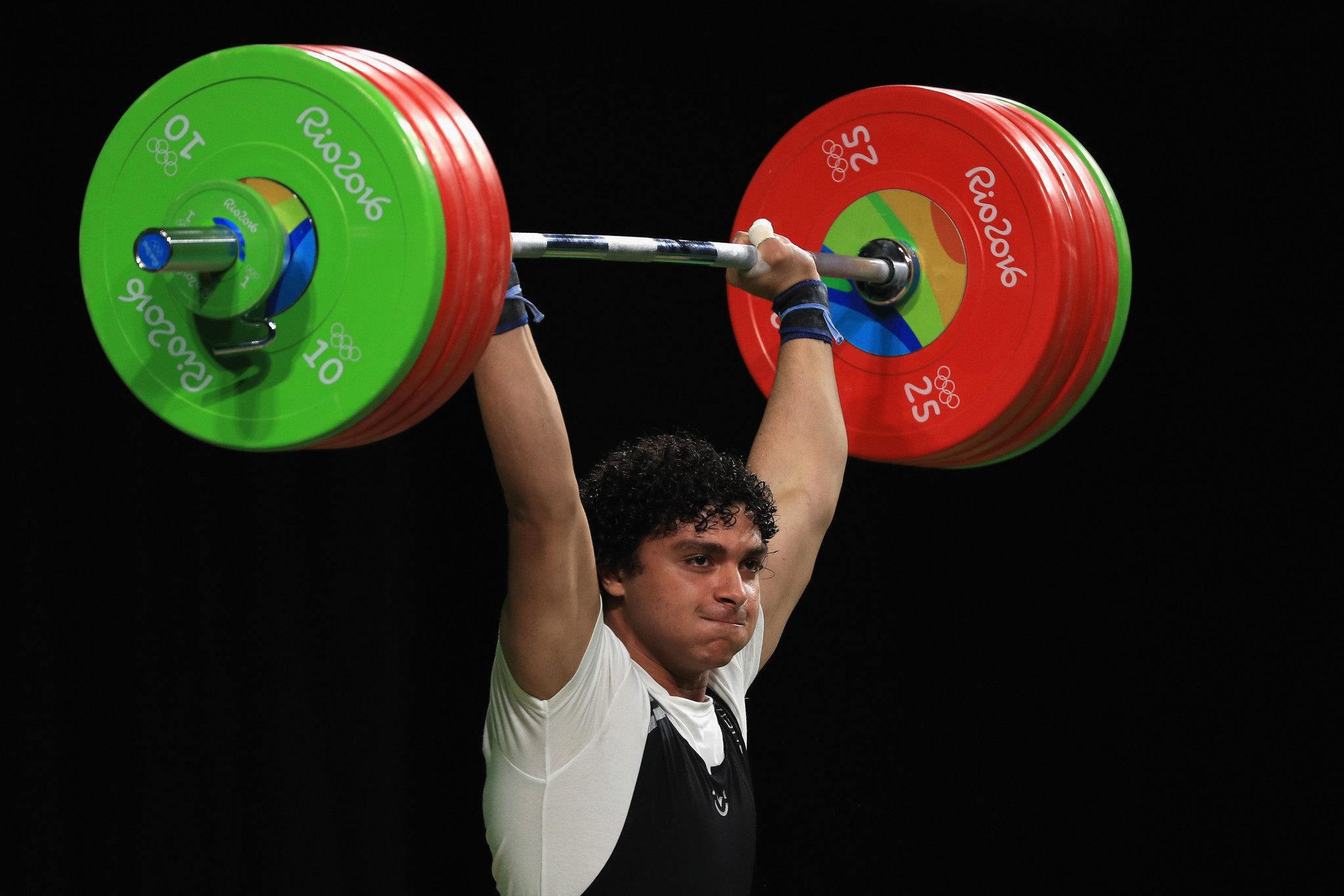 Fares Elbakh of Qatar won the 96kg competition at his home event ©Getty Images