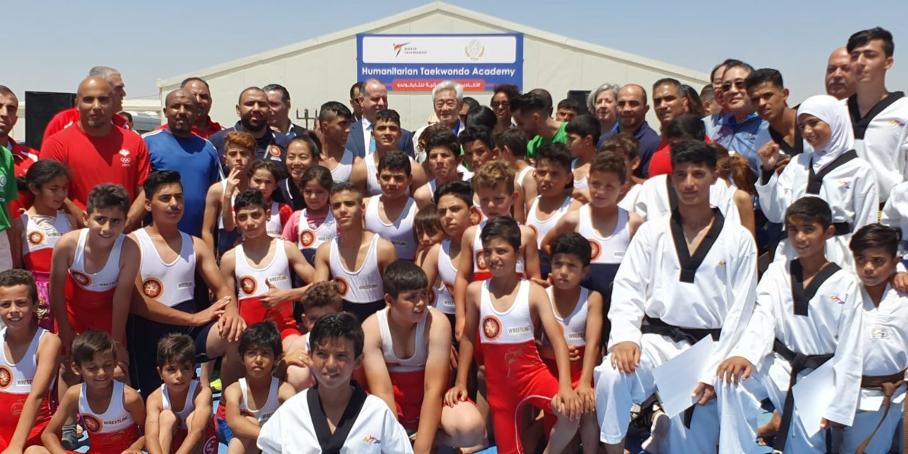 Taekwondo held a joint event with wrestling at Azraq in July ©THF