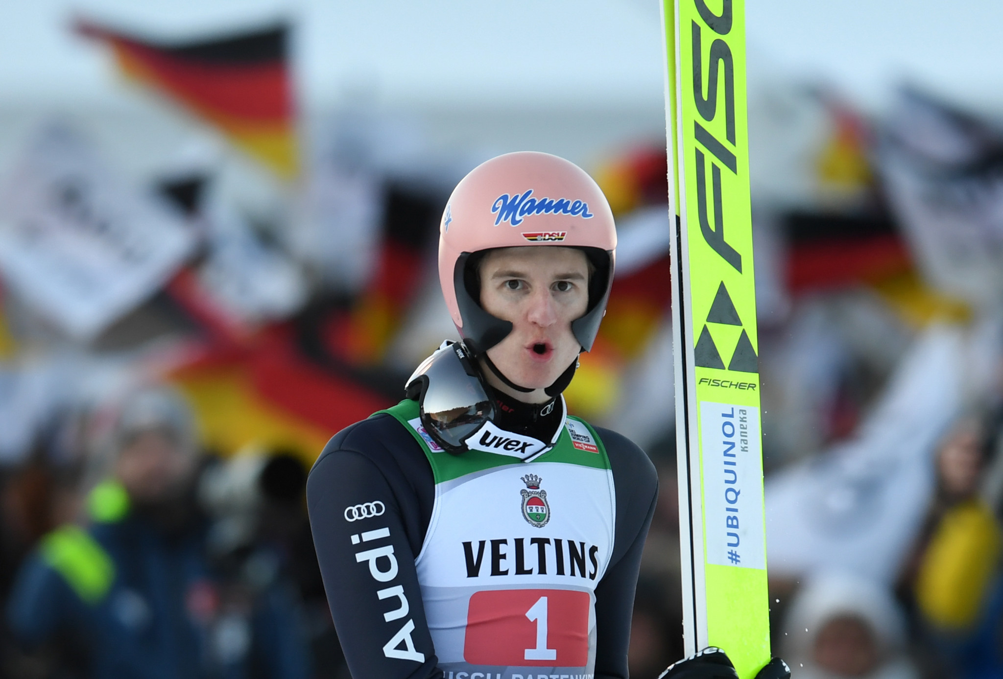 Germany's Karl Geiger is second in the Four Hills Tournament standings ©Getty Images