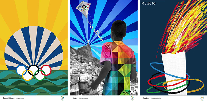 A dozen Brazilian artists produced the official posters for Rio 2016 ©Rio 2016