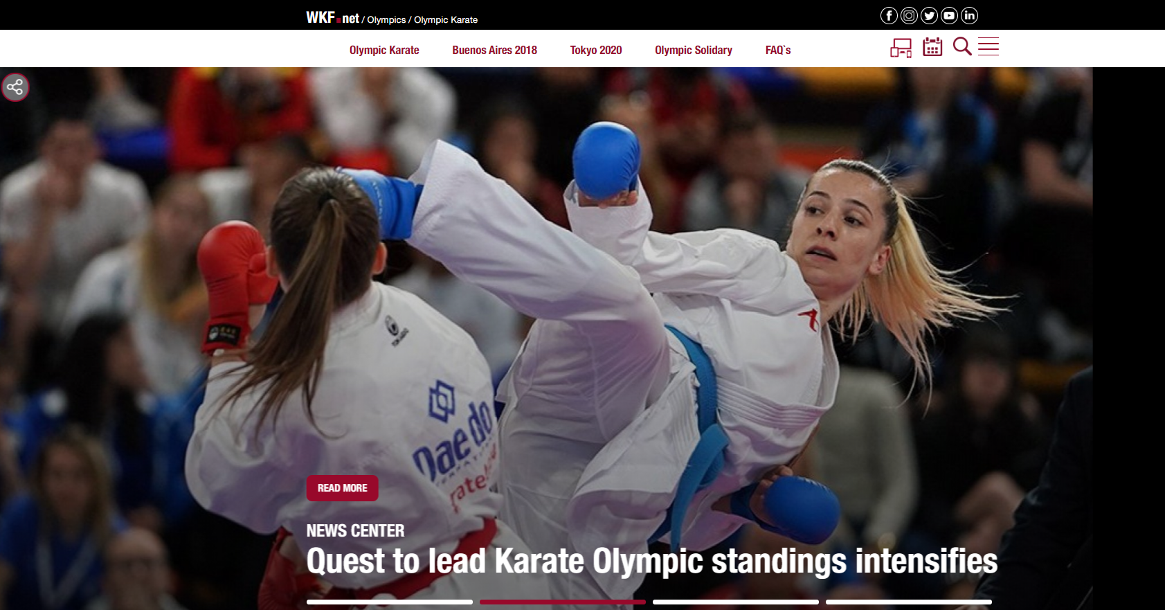 The website has launched as karate prepares for its Olympic debut at Tokyo 2020 ©WKF