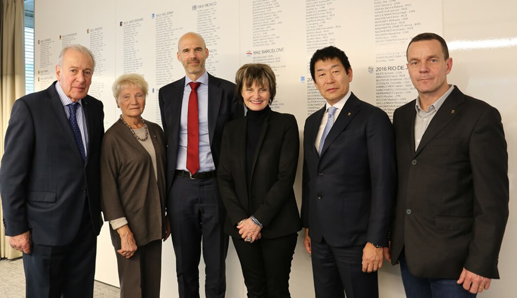 The Gymnastics Ethics Foundation is chaired by former Swiss President Micheline Calmy-Rey, third from right ©FIG