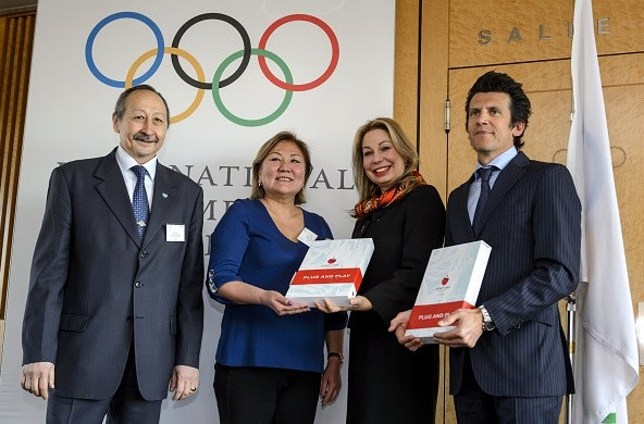 Timur Dosymbetov (left) served as secretary general of the National Olympic Committee of the Republic of Kazakhstan during Almaty's bid to host the 2022 Winter Olympic and Paralympic Games