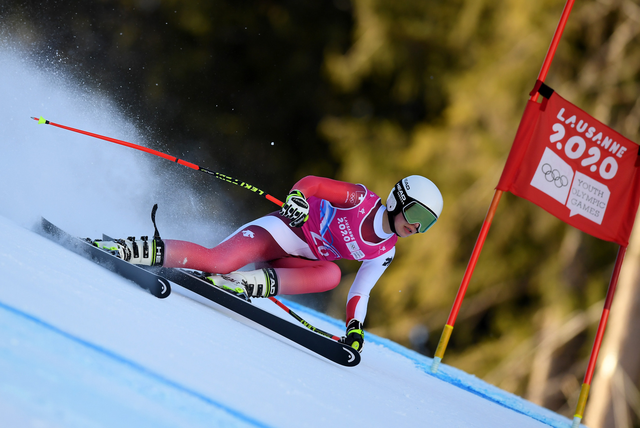 Amelie Klopfenstein of Switzerland was the recipient of the first gold medal of Lausanne 2020, winning the women's Super-G ©Getty Images
