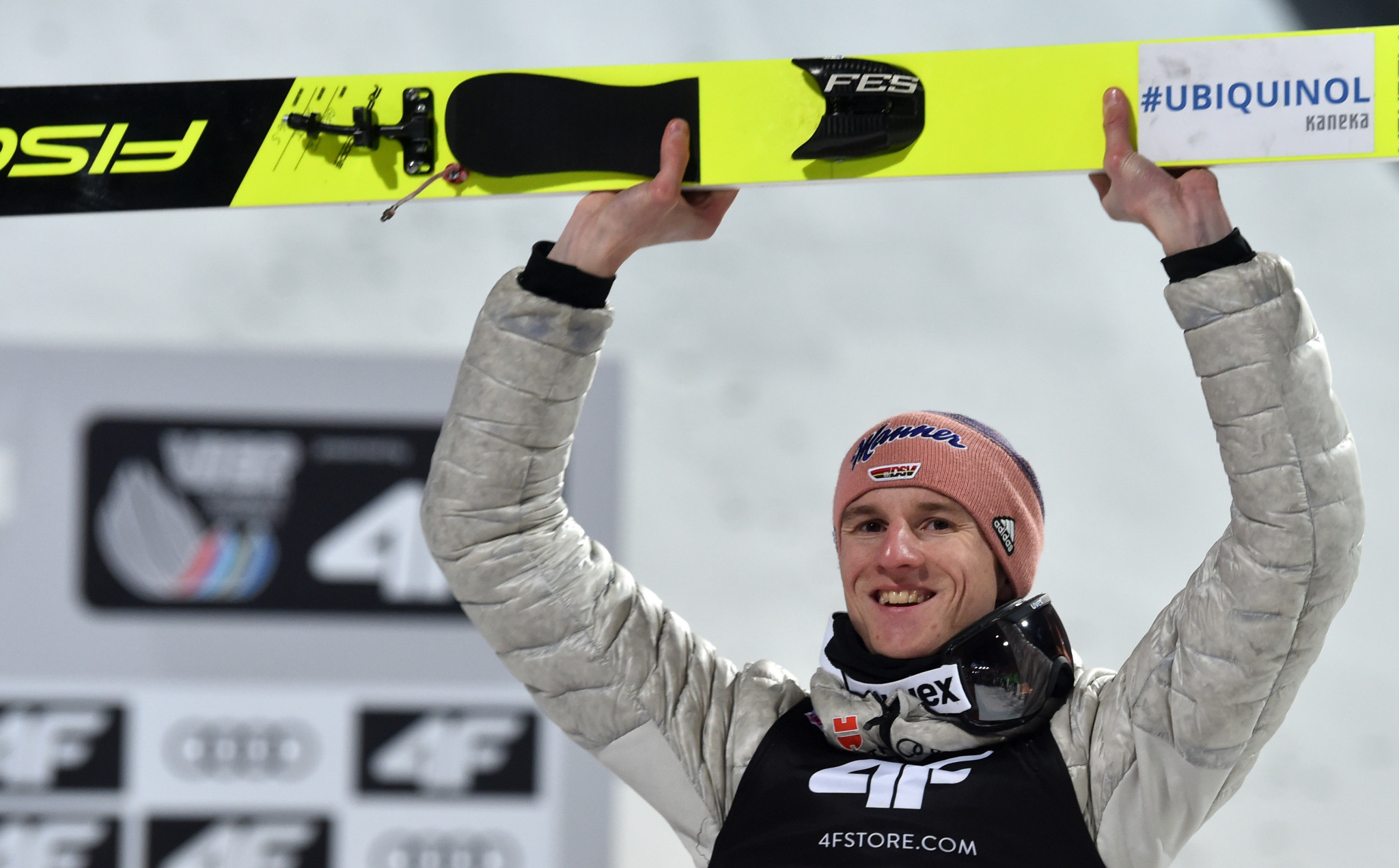 Karl Geiger of Germany continued his excellent form with victory at the FIS Ski Jumping World Cup in Val di Fiemme ©Getty Images