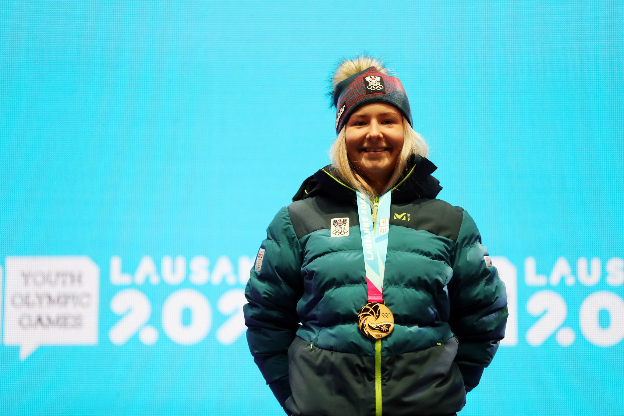 Amanda Salzgeber followed in the ski tracks of her famous parents by winning the women's event ©Getty Images