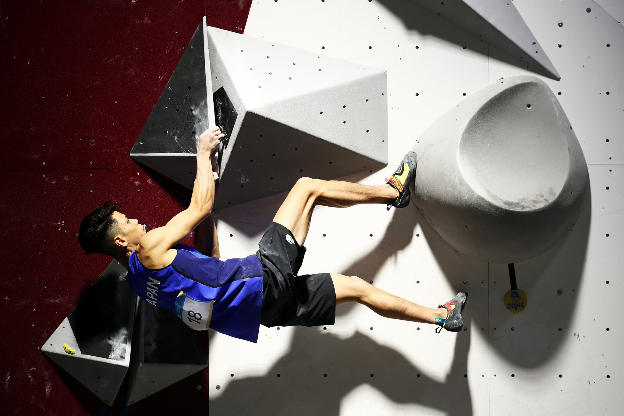 Japan's 18-year-old 2018 world bouldering champion Kai Harada walked up walls during the ANOC Beach Games ©Getty Images