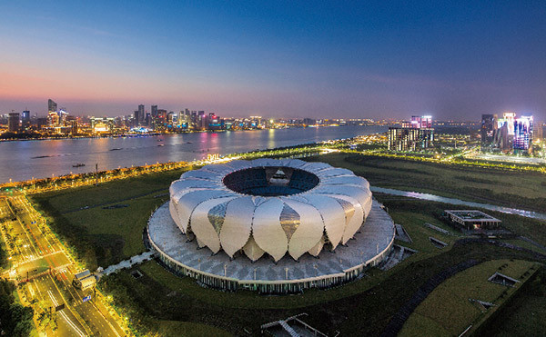 The Main Stadium in the Hangzhou Olympic and International Expo Centre will be used for the FIFA Club World Cup in 2021 and the Asian Games in 2022 ©Hangzhou 2022