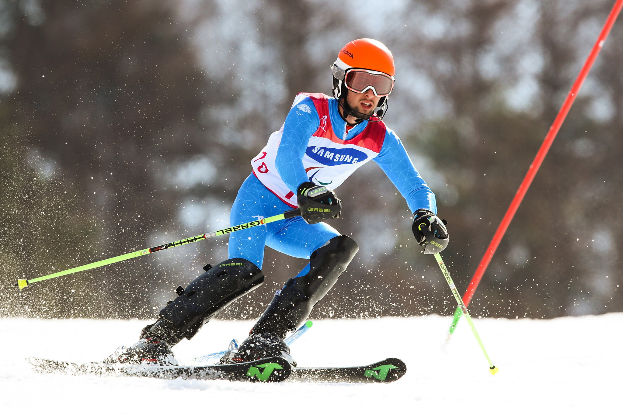 Giacomo Bertagnolli earned a third slalom win at the World Para Alpine Skiing World Cup in Italy ©Getty Images