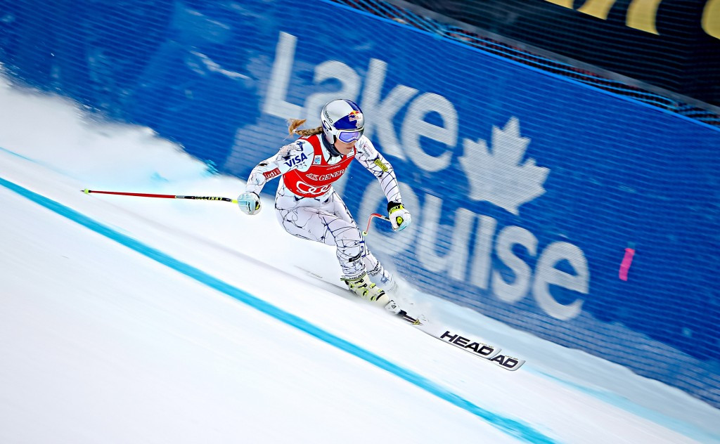 Lindsey Vonn won the women's downhill title in Lake Louise ©Getty Images