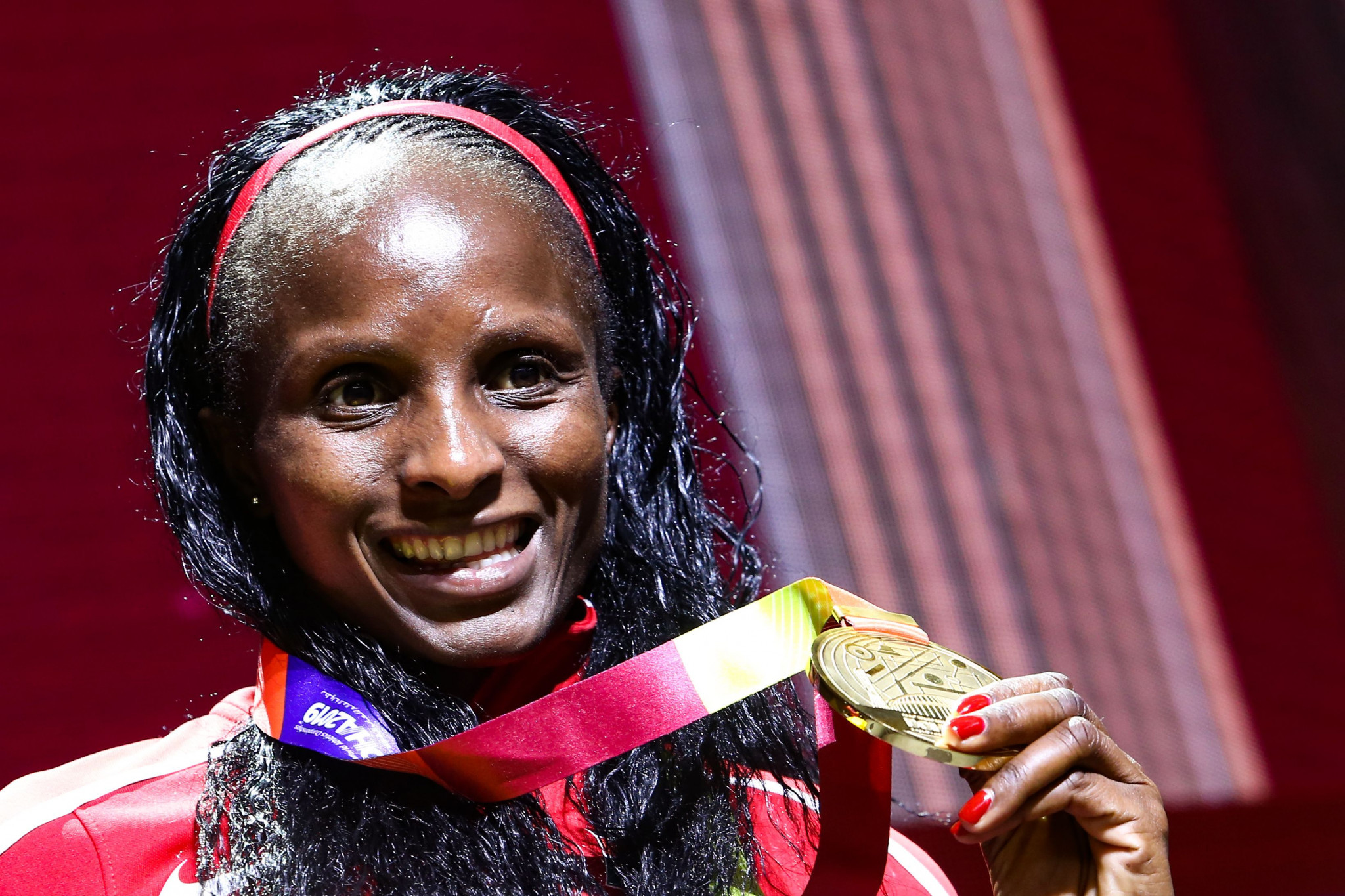 Kenya's world cross country champion Hellen Obiri will seek a second consecutive victory in the World Athletics Cross Country Permit Series in Spain tomorrow ©Getty Images