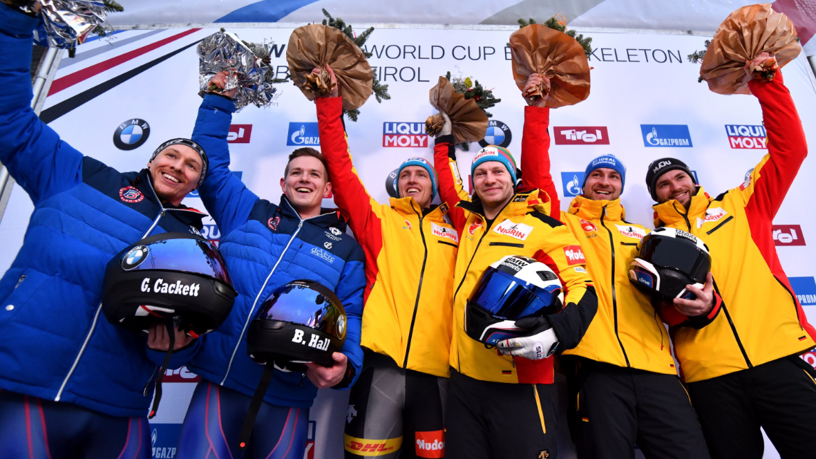 The usual suspects took gold, but the major surprise was seeing a British team on the podium ©IBSF