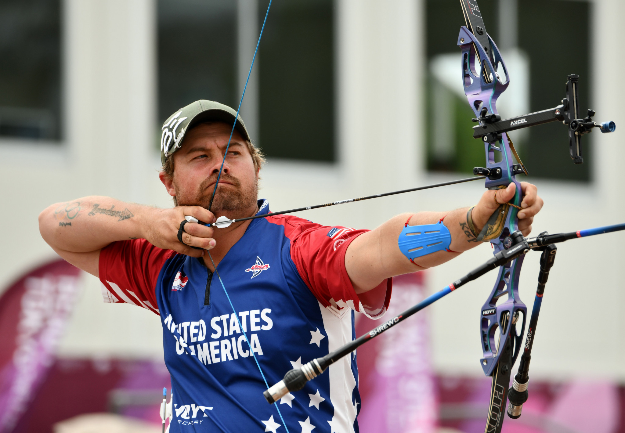 The United States' Brady Ellison has booked his place in the men's recurve final at the Indoor Archery World Series in Nîmes ©Getty Images
