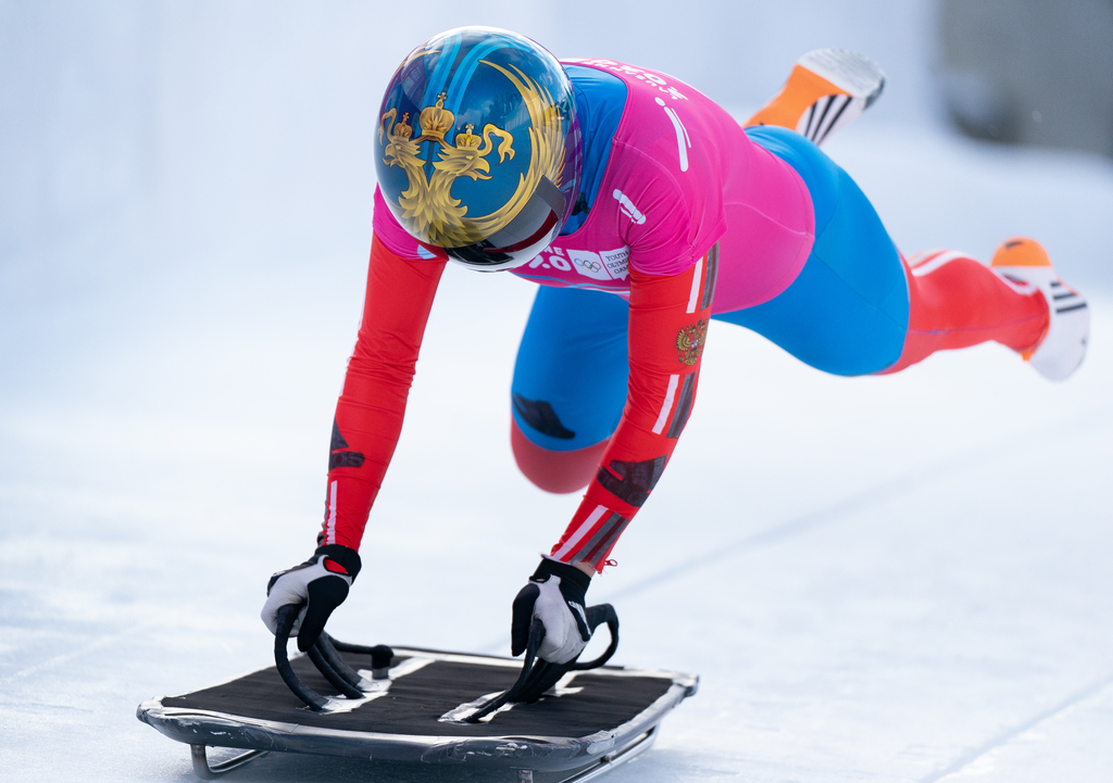 Russia's Anastasiia Tsyganova earned a narrow victory in the women's skeleton event ©OIS